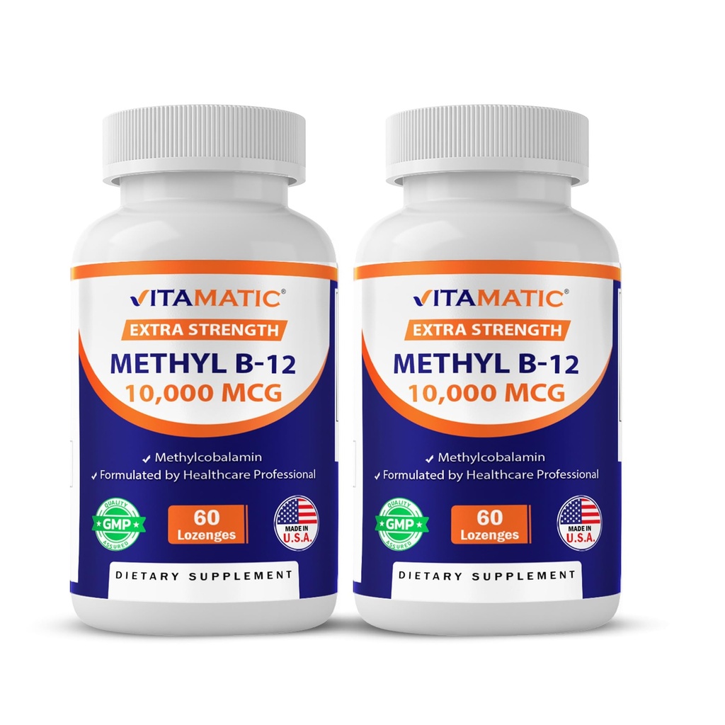 Vitamatski metil vitamin B12 (metilkobalamin) 10.000 μg (10 mg) 60 Lozenges - Superior vir vitamina B12 (2 pakiranji)