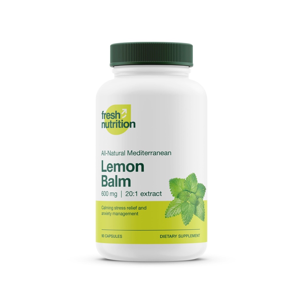 Sveža prehrana Lemon Balm Extract kapsule.