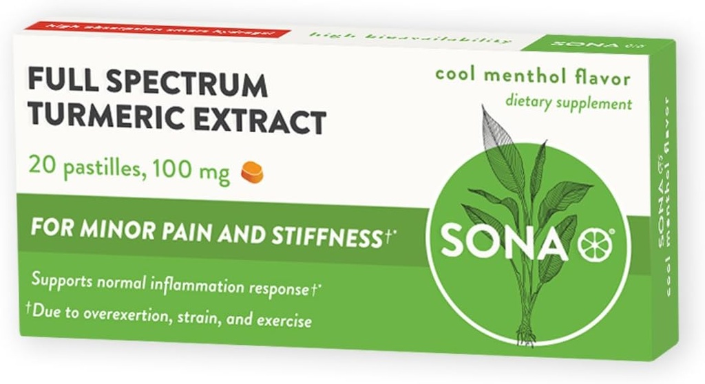 Pastile SONA Turmeric, raztopi v ustih, 600% večja absorpcija kurkumina v primerjavi s kapsulami
