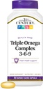 Vitamini 21. stoletja Enterično prevlečeni trojni omega kompleks 3-6-9, Reflux Free 90 softgels, MTC22874X5
