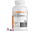 Vitamin B12 2500mcg Shot energije hitro raztapljanje žvečljive tablete - hitro sproščanje Cherry arome podjezično B12 Vitamin - Podpira živčni sistem, zdravo delovanje možganov proizvodnja energije – 90 Count