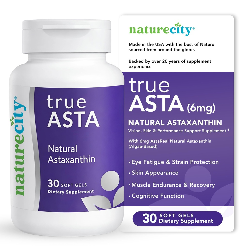 NaravaCity TrueAsta 6mg Astaksantin dodatek z AstaReal 