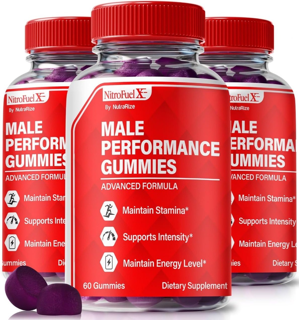 (3 paket) Nitro gorivo X Gummies - Uradni Nitro gorivo X Ultimate za moške, Nitro gorivo X ME za zmogljivost in splošno zdravje, vse naravne NitroFuel X ME Gummy, NitroFuel X Ultimate Gomitas (180 Gummies)