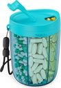 PULIV velike tablete Bottle Organizer, Dopolnilo Organizator za Holding 6 Različni vitamini, Pill Box Primer z Anti-Mixing & Široko odpiranje Design, Enostavno za pridobivanje Meds in 20 Pcs Stick-on nalepke, Blue