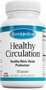 EuroMedica Zdrava cirkulacija - prehranska dopolnila za zdravo kroženje Podpora - Zdrav pretok krvi in delovanje srca - Ne-GMO & Veganske kapsule - 30 kapsul (30 streže)