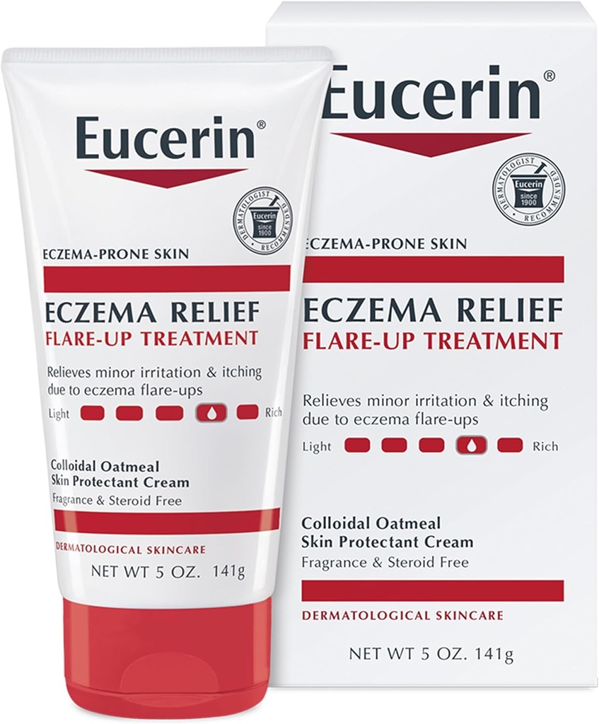 Eucerin Eccema Relief Flare-up zdravljenje - zagotavlja takojšnje olajšanje za ekcema-prone kože - 5 oz. Cevasta