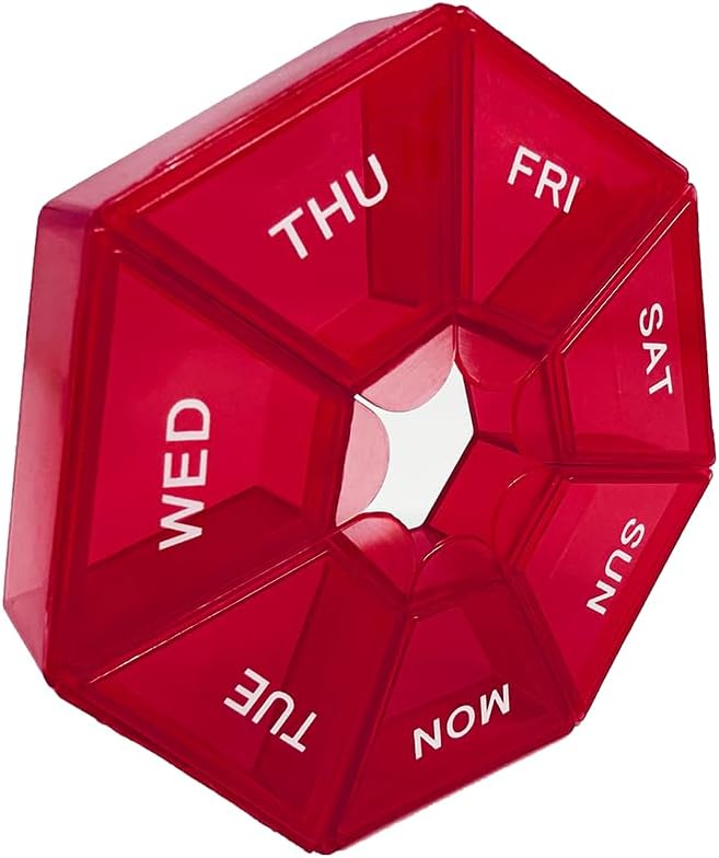 Red Daily tablet organizator - 7 dan, 1 čas na dan, potovalne tablete
