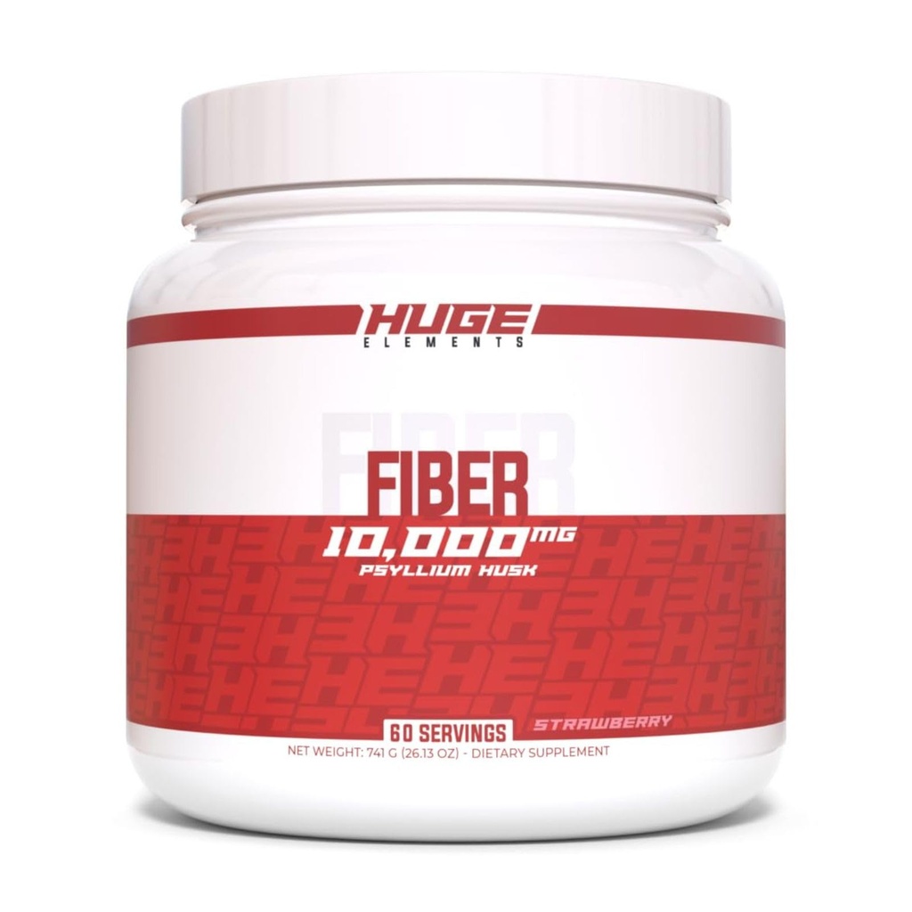 Ogromni dodatki Fiber, 10 Gram Premium Psyllium Husk Powder, Topen Fiber za prebavne zdravja in funkcije, Naravni prebiotik z okusnimi aromami (60 serving) (Strawberry)