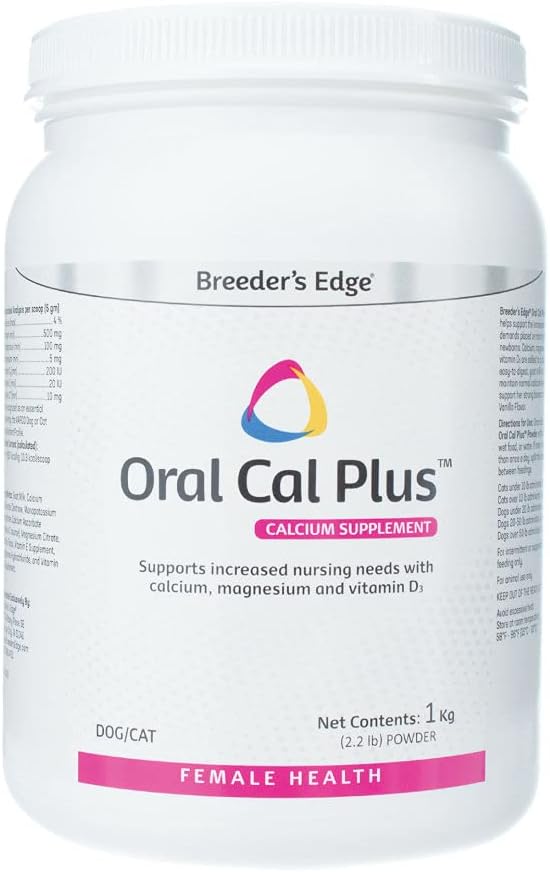 Revival zdravje živali Reeder’s Edge Oral Cal Plus prašek, kalcij in vitamin D3 Whelping dodatek za nego psov in mačk, podpira zdrave kosti, zob in dojenje, 1kg