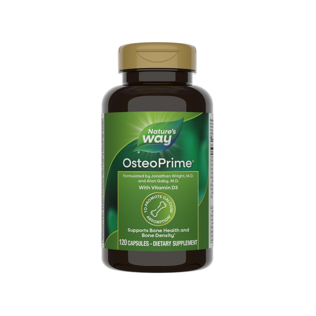 Naravna pot OsteoPrime, podpira zdravje in gostoto kosti*, vitamin D3, brez glutena, 120 vegetarijanskih kapsul (Packaging May Vary)