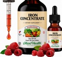 Maxi Health Women, Moški in otroci Likalnik dodatek - 15 mg na ML Berry Okusno - Visoka moč - Enostavno premešamo za takojšnjo absorpcijo - povečanje energije brez slabosti - 2 fl