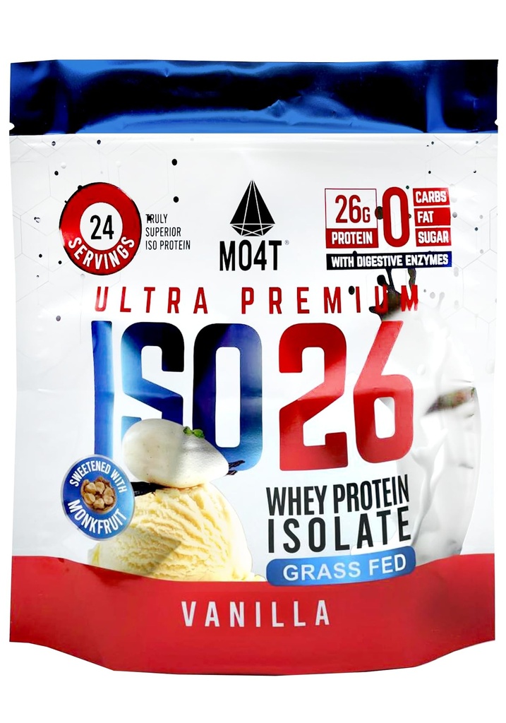 ISO26 Grass Fed Whey Protein Izolat brez umetnih sladil. Seveda sladkan z Monk Sadje, 1.6 Pounds, 24 Serving, Mlečna čokolada (Iso 26 Pouch Vanilla)