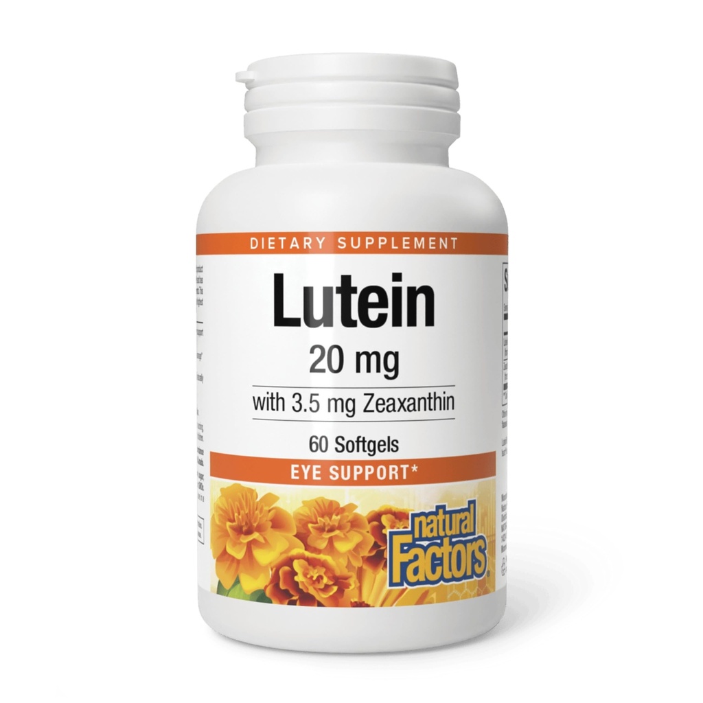 Naravni dejavniki - Lutein 20mg, Naravni antioksidant za podporo zdravju oči, 60 Soft Gels