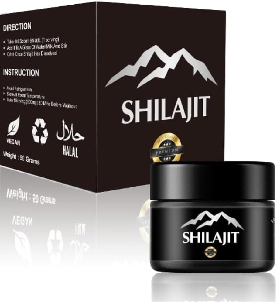 Shilajit Resin s Fulvic Acid & Trace Minerals, Original Sibirski Pure Shilajit z 85+ Huminska kislina, Podpora Presnova in imunski sistem - 100 Serving / 1.7 Oz