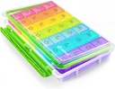 AUVON iMedassist Vlaga-Proof Tedenska tablete Organizator 4 krat na dan, Velika 7 dan tablete Box Primer s prenosljivim oblikovanjem za potovanje, Odstranljive posamezne posode držite vitamine, dodatki, Zdravila