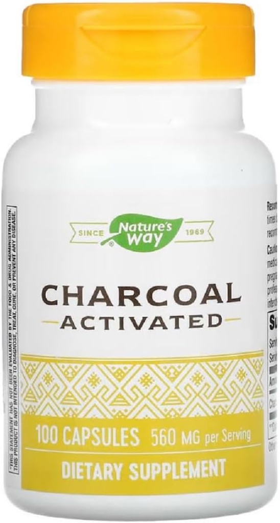 Naravna pot Aktivirana Charcoal Intestinal Cleanser kapsula, 260 mg - 100 na pakiranje - 3 pakiranja na primer.3