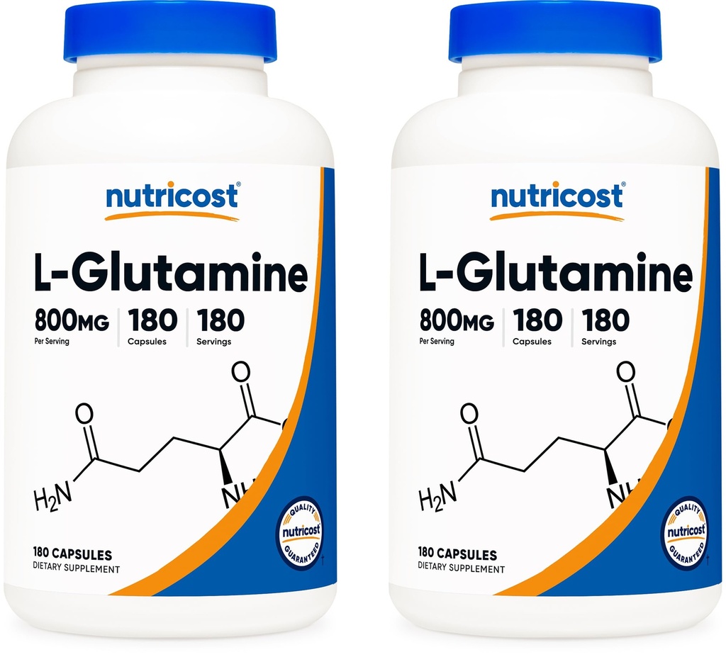 Nutricost L-glutamin 800 mg 180 kapsul (2 steklenici)