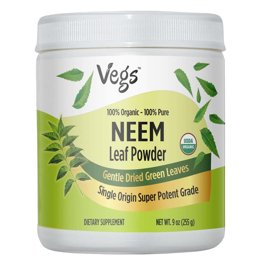 Ekološki Neem Leaf Powder - zamrzovanje posušeni pravi zeleni Neem Leaves Powder - Podpira rast las, kožo in črevesje zdravje, čiščenje, imuniteta - 9 oz