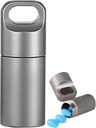 Mali Keychain tablete imetnik,304 Nerjaveče jeklo Prenosni tablete Primer Organizator za potovanja,Vodoproof Pocket Pill Container Medicine Box za zapornice (Mini Pill Case), Silver