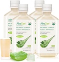 AloeCure USDA Ekološka Aloe Vera Juice narejena v 12 urah letine - Pure Aloe Juice Natural Prebavni dodatek za podporo prebavljivost, imunski sistem in uravnotežena želodčna kislina, 4 x 500ml steklenice