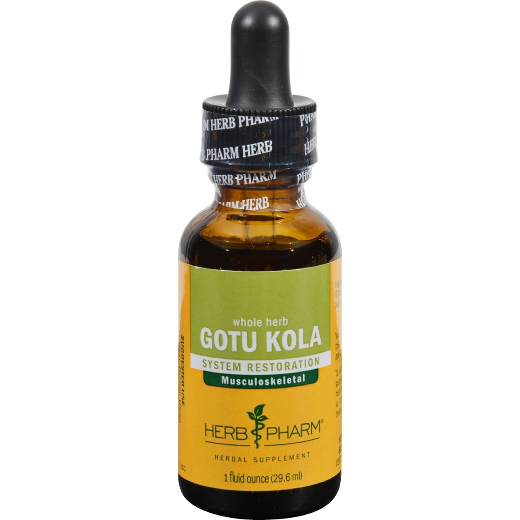 Herb Pharm Certified Organic Gotu Kola Tekoči ekstrakt za podporo mišično-skeletnega sistema, 1 Fl Oz