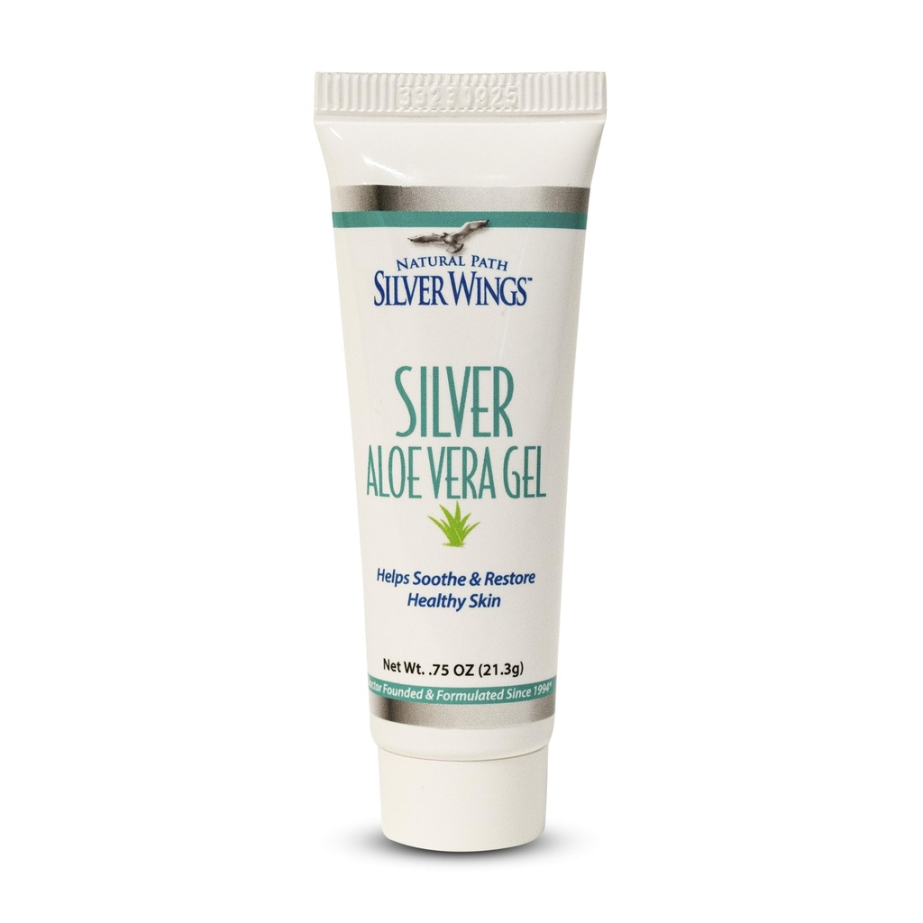 Naravna pot Srebrna krila 200ppm Silver z Aloe Vera Gel - Pomirjujoče nego kože 0,75 oz