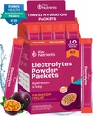 KLJUČNI HRANILCI Multivitaminski elektroliti Powder Packets - Okusno pasijonsko sadje 40 Pack Hidracijske embalaže - potovalna hidracija v prahu - Brez sladkorja, brez kalorij, Gluten brez - Izdelano v ZDA