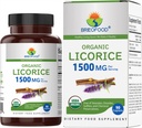 Brieofood Organic Licorice 1500mg, 45 Serving, vegetarijanec, Gluten brez, 90 vegetarijanske tablete