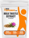 BulkSupplements.com Mleko Thistle Extract Prašek - Zeliščni dodatek, Milk Thistle dodatek - Gluten Free, 250mg na Serving, 100g (3.5 oz) (Pack of 1)