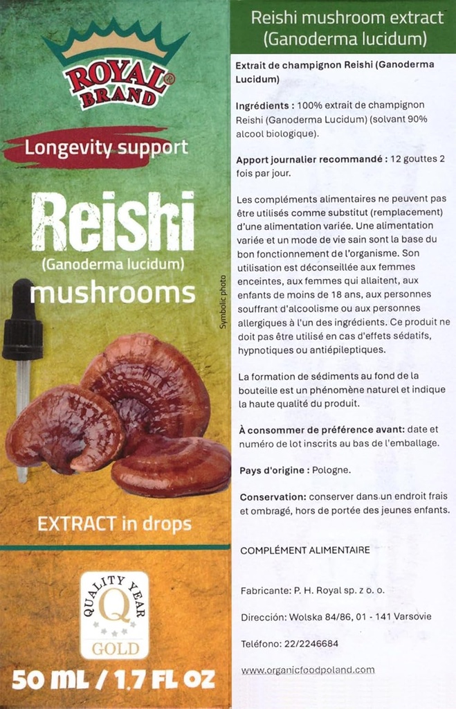 Reishi Goba dopolnilo / Naš Reishi goba ekstrakt spodbuja dolgoživost / Reishi goba Tinktura - 50ml / 1.7 Fl Oz