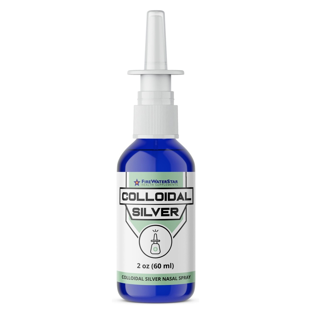 FWS Koloidal Silver Nasal Spray - 2oz - Ultra Fine Silver Mist - 50 ppm - 99,99% Čistost - Sinus Relief - Pomaga pri suhih, dražilnih, zamašen nos - Podpora imunskega sistema - za odrasle in najstnike