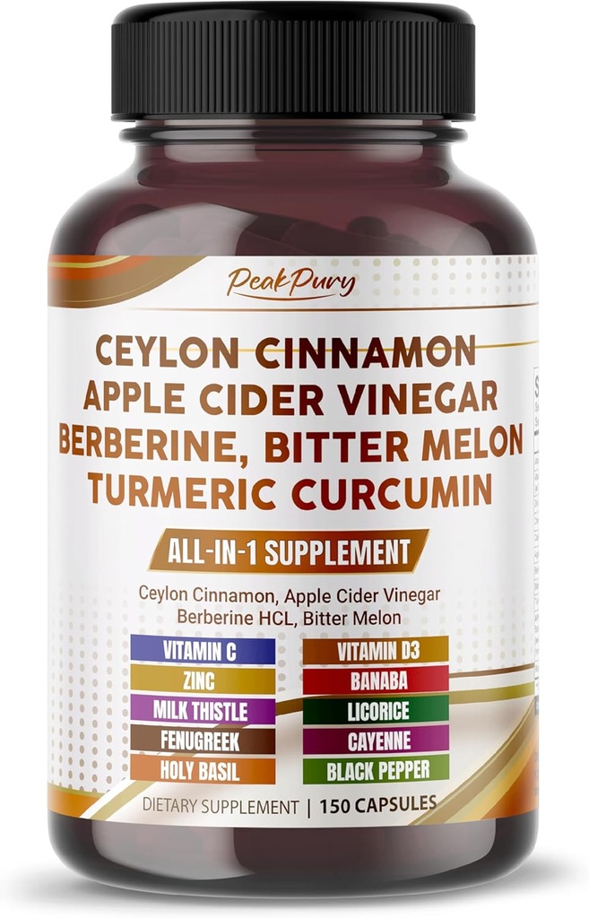 Ceylon Cinamon Apple Cider kis Berberine Bitter Melon - Made in ZDA