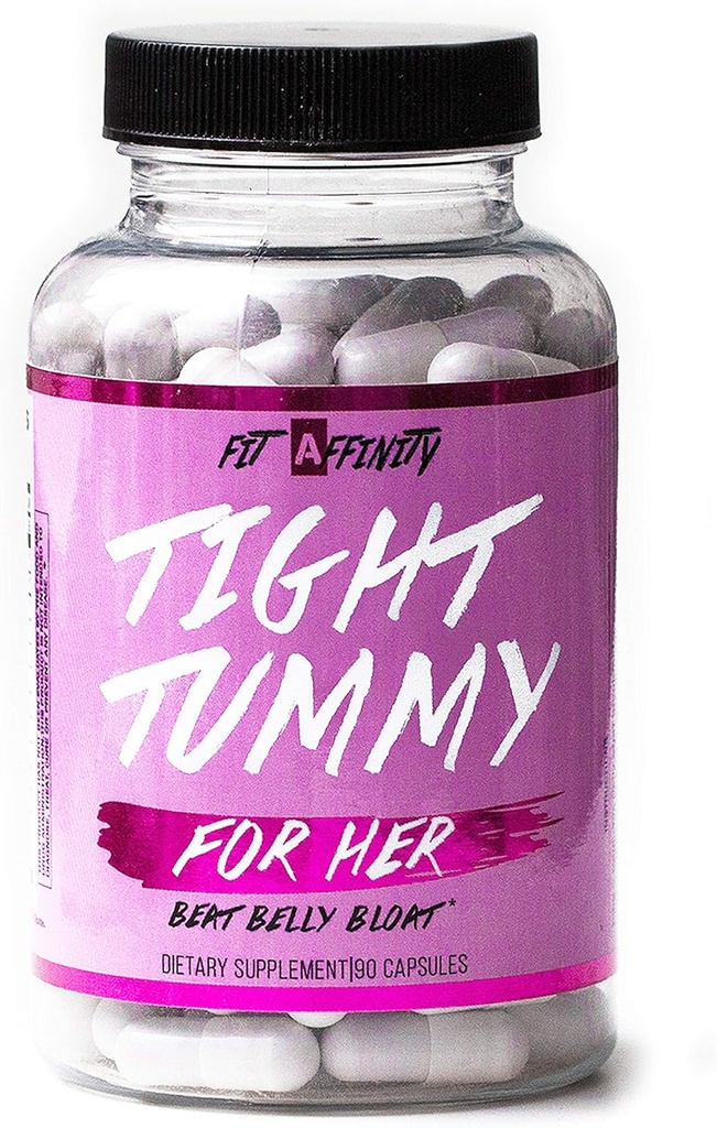 Fit Affinity Tesh Tummy Bloating Relief za ženske s probiotiki za digestivno zdravstveno podporo - prehranska dopolnila (90 kapsul)