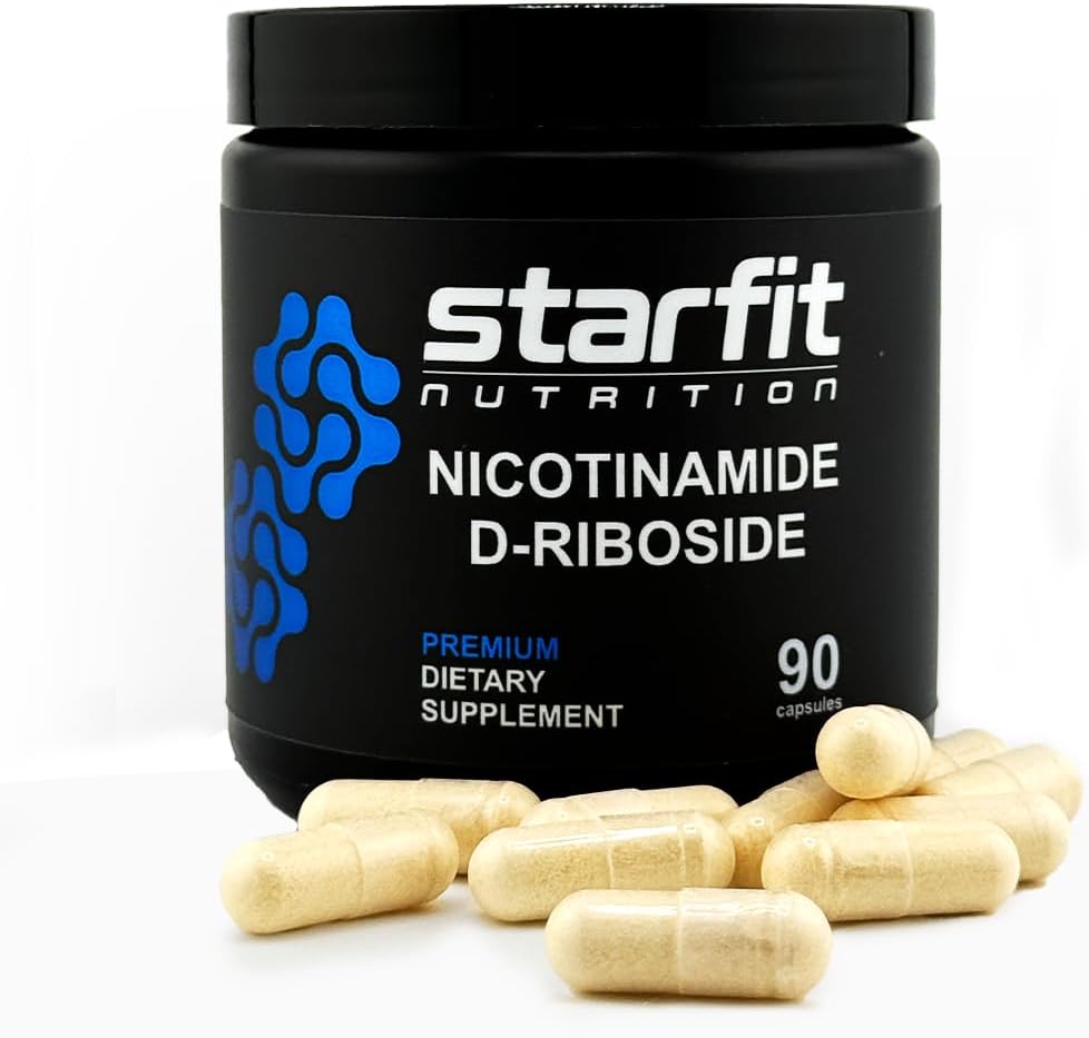 STARFIT - Nikotinamid D-Ribozid, obnovitveni odmerek NAD+, dodatek za energijo in fokus, podpora proti staranju, 90 kapsul