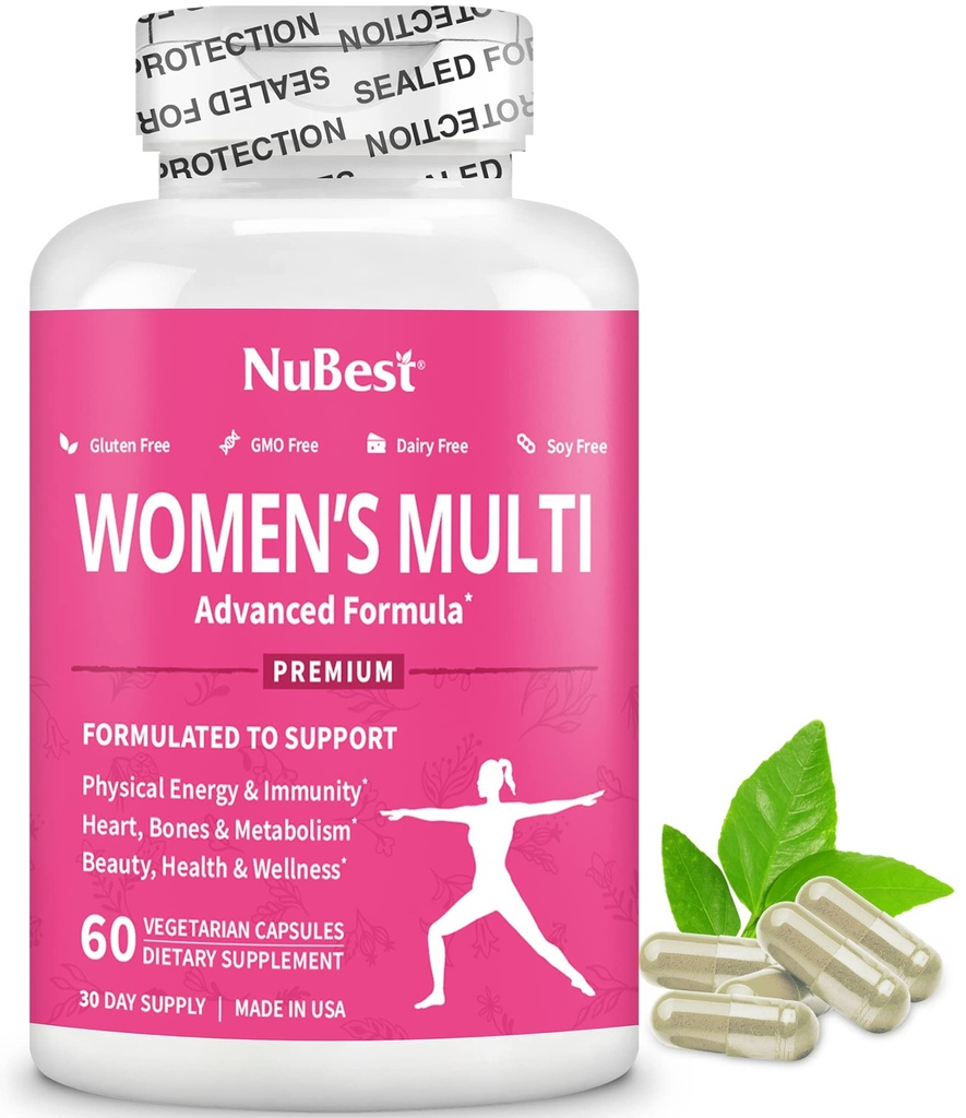 Multivitaminski za ženske s 39 ključnimi hranili, esencialnimi vitamini, minerali, pohotno kozjo travo, Maco, divjim jamom, rdečim oblivom, brusnicami, argininom, zeliščnim dodatkom 60 veganskih kapsul 