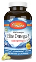 Carlson Elite Omega-3 Gems, 1600 mg Omega-3 z EPA & DHA, Lemon Flavor, 240 Softgels – divje ujeto norveško ribje olje, trajno izvorno