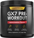 Vitamin Bounty Gx7 Pred treningom Powder za moške – Pred vadbo za ženske - Sugar Free Pre Workout Energy Booster Supplement with Beta-Alanin, Kofein, Keto, 0g Net Carb - Watermelon Flavor, 20 Serving