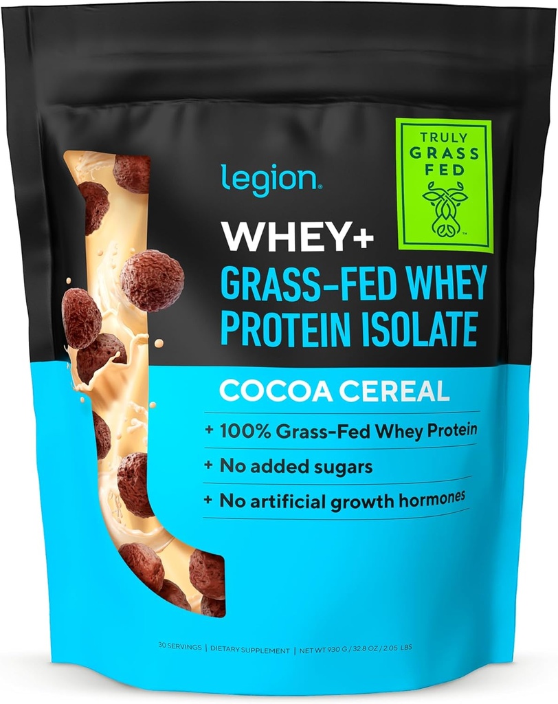 LEGIJA Whey+ Protein Whey izolat iz krav hranilnic v travi - sirotkin izolat v prahu nizko kalorično, brez sladkorja, brez laktoze in glutena, vse naravne beljakovine v prahu za moške in ženske 30 servivov