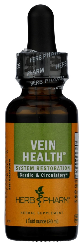 Herb Pharm Vein Health Liquid Herbal Formula za kardiovaskularni in cirkulacijski sistem podporo, 1 Fl Oz