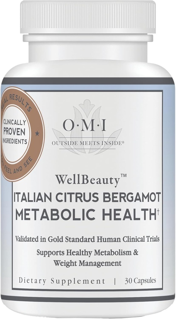 WELLBEAUTY Italian Citrus Bergamot Metabolic Health, Nagrada Zmagovalec Cardiolog Razvit za podporo zdrave ravni holesterola in trigliceridov že v normalnem razponu, 7 ključnih polifenolov, 30-dnevno oskrbo