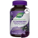 Naravoslovna pot Sambucus Elderberry Imune Support Gumies za otroke in odrasle* s črnim izvlečkom jagode, vitaminom C, vitaminom D3 in cinkom, 60 Gumies (Packaging May Vary)