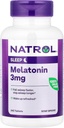 Natrol Melatonin vam pomaga, da zaspite hitreje, dlje, hitreje Absorpcija 100 vegetarijanec 3mg, (tabele), 240 Število