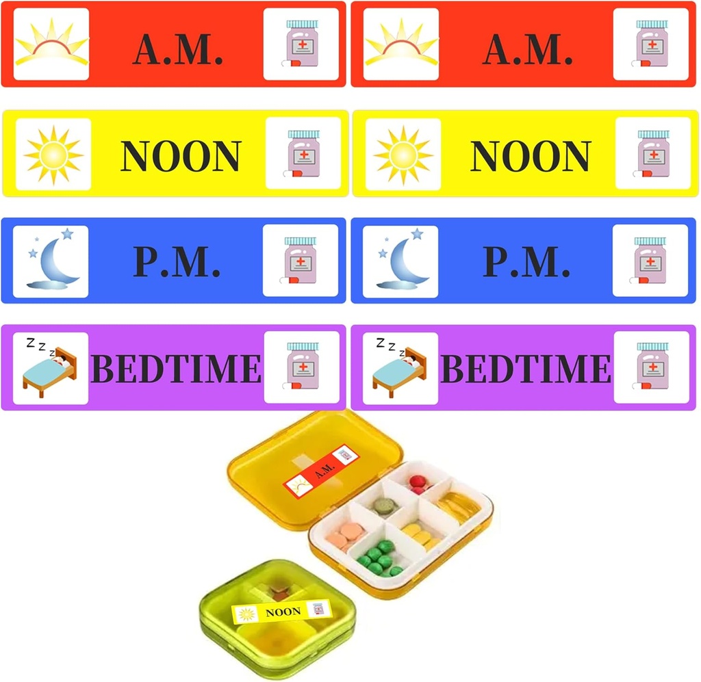 500 Pcs Medicine Nalepke Medicine Navodila Nalepke - Jutranji Noon Večer Bedtime Medicine Opomnik Nalepka 2/5 x 1.6 Inch AM NOON PM za nalepke za zaganjalnike primerov tablet