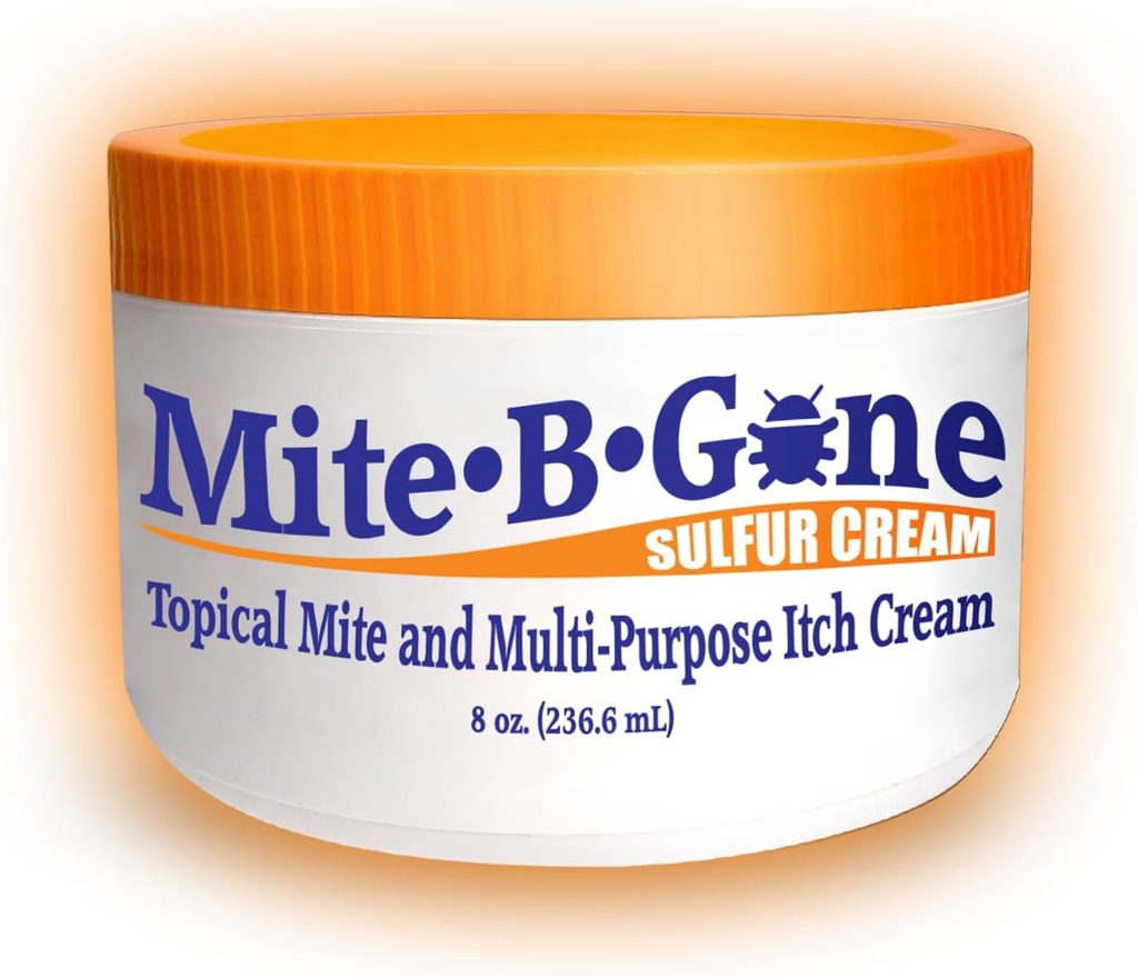 Mite-B-Gone Mite Cream & Bite Relief - 10% naravna mešanica žveplo krema za večpotezne ugrize, rdečina, srbenje, & draženje 