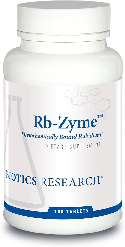 Biotics Research Rb Zyme Cela hrana Rubidium Vir, Ultra Trace Mineral, Glandularno zdravje. 100 tablet