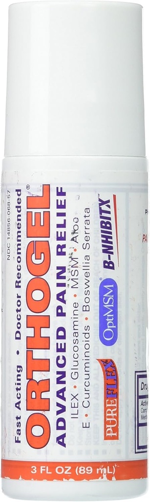 Ortogel Advanced Cold Therapy Pain Relief Gel Roll On, 3 oz (Pack po 3)