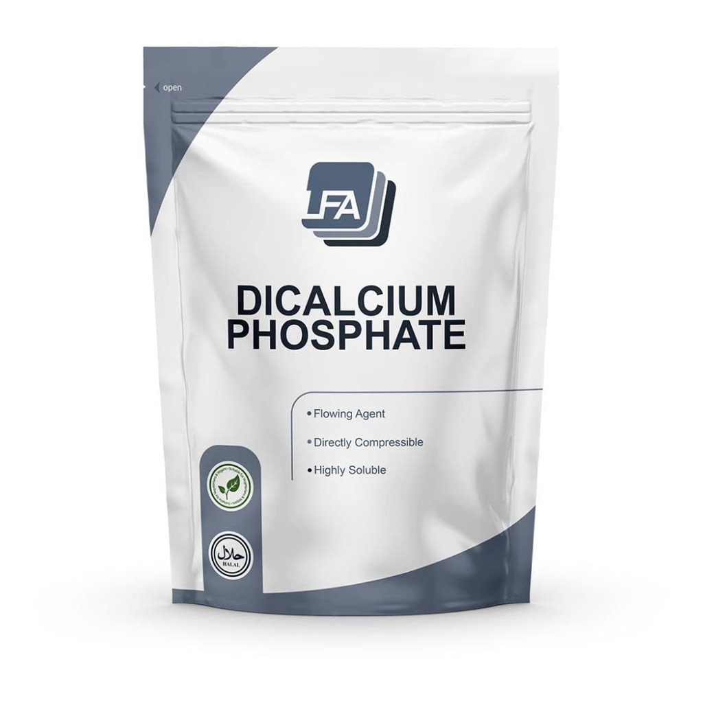 Dikalcijev fosfat Dihidrat DCPD Prašek - 1 kg (2,2 lb) - Pretočno sredstvo za tablete in kapsule - sredstvo proti strjevanju hrane in dodatno polnilo