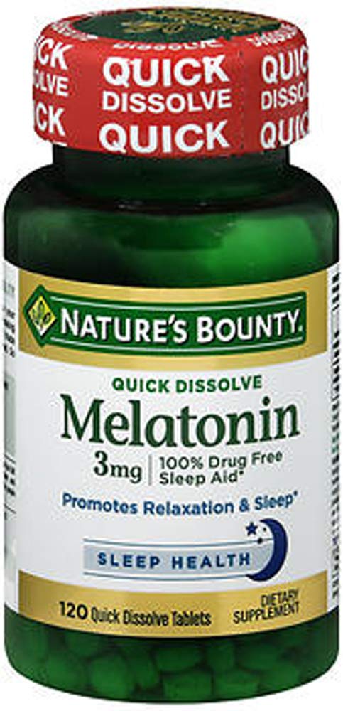 Blagovna znamka narave Bounty Melatonin Hitre raztapljajoče tablete, 120 ct