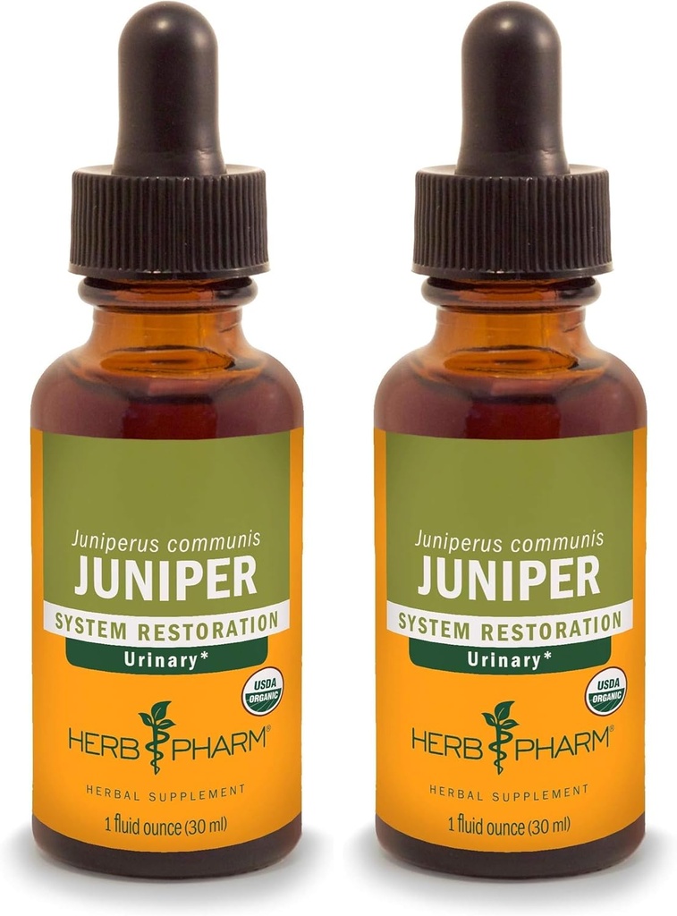 Herb Pharm Certified Organic Liquid Extract za podporo urinarnega sistema Juniper 1 Fl Oz (Pack z 2)
