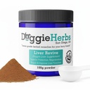Jetra Revive Dog Jetra Health Supplement by Doggie Zelišča - Človeška stopnja Zeliščna rastlina temelji za zdravljenje jeter, zaščito, popravila in izboljšanje 100g w/Scoop